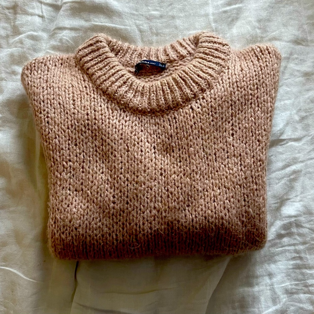 Zara | Pink Chunky Knit Sweater